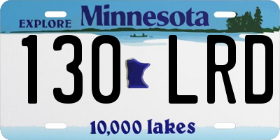 MN license plate 130LRD