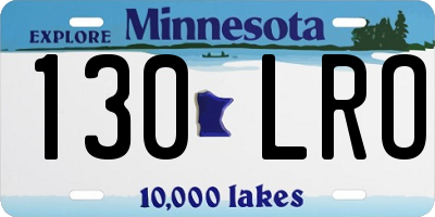 MN license plate 130LRO