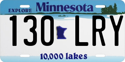 MN license plate 130LRY