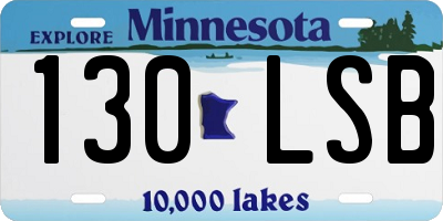 MN license plate 130LSB
