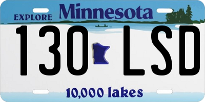 MN license plate 130LSD