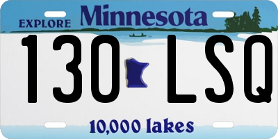 MN license plate 130LSQ