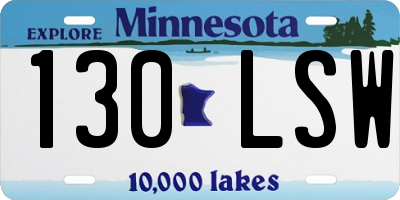 MN license plate 130LSW