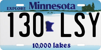 MN license plate 130LSY