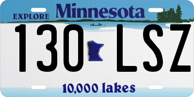 MN license plate 130LSZ