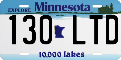 MN license plate 130LTD