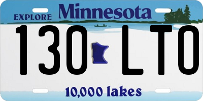 MN license plate 130LTO