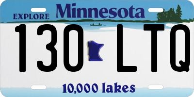 MN license plate 130LTQ