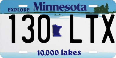 MN license plate 130LTX