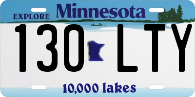 MN license plate 130LTY