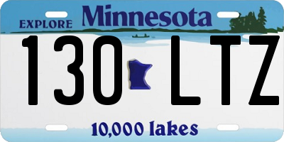 MN license plate 130LTZ
