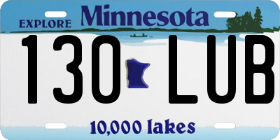 MN license plate 130LUB