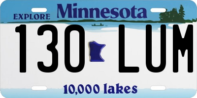 MN license plate 130LUM