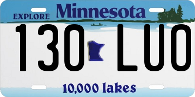 MN license plate 130LUO