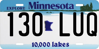 MN license plate 130LUQ