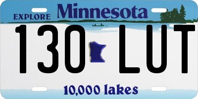 MN license plate 130LUT
