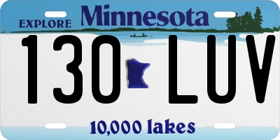 MN license plate 130LUV