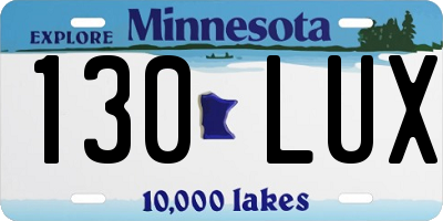 MN license plate 130LUX