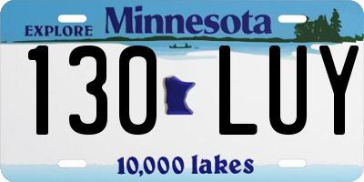 MN license plate 130LUY