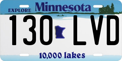 MN license plate 130LVD