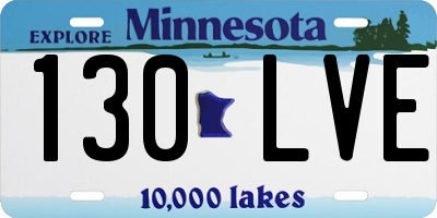 MN license plate 130LVE