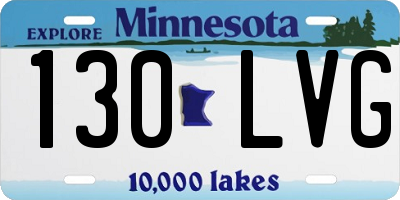 MN license plate 130LVG