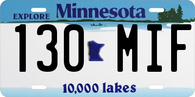 MN license plate 130MIF