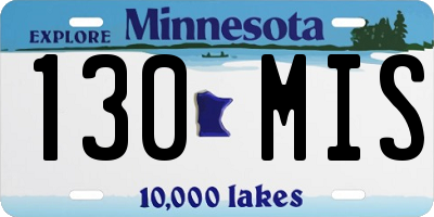 MN license plate 130MIS