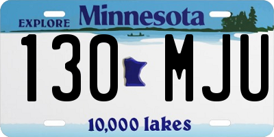 MN license plate 130MJU