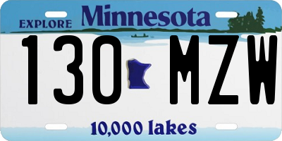 MN license plate 130MZW