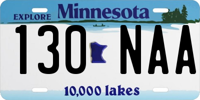 MN license plate 130NAA