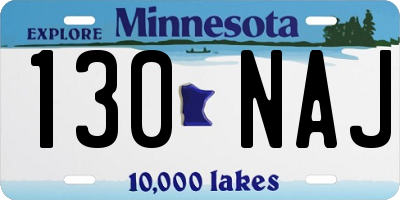 MN license plate 130NAJ
