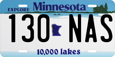 MN license plate 130NAS