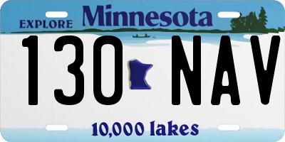 MN license plate 130NAV