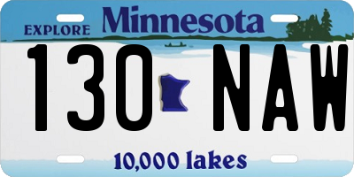 MN license plate 130NAW