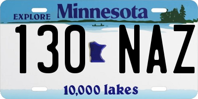 MN license plate 130NAZ