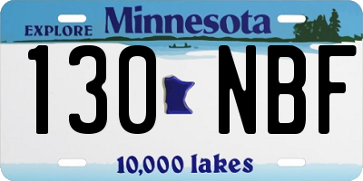 MN license plate 130NBF