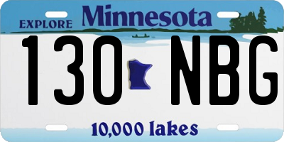 MN license plate 130NBG