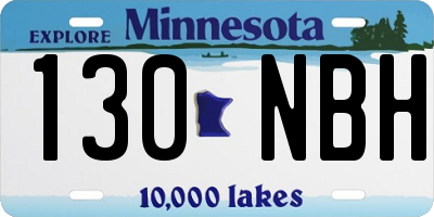 MN license plate 130NBH