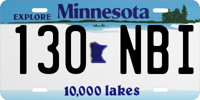 MN license plate 130NBI