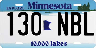 MN license plate 130NBL