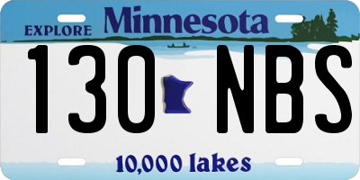 MN license plate 130NBS