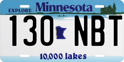 MN license plate 130NBT