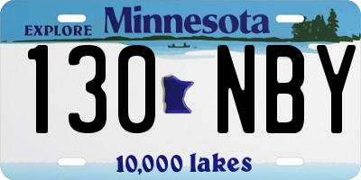 MN license plate 130NBY