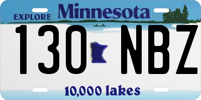 MN license plate 130NBZ