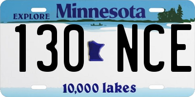 MN license plate 130NCE