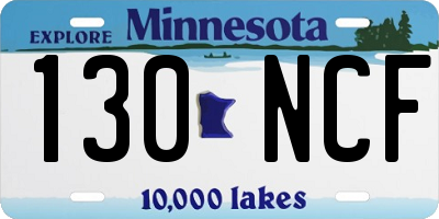 MN license plate 130NCF