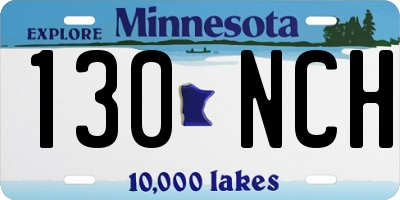 MN license plate 130NCH