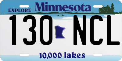 MN license plate 130NCL
