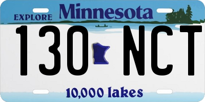 MN license plate 130NCT